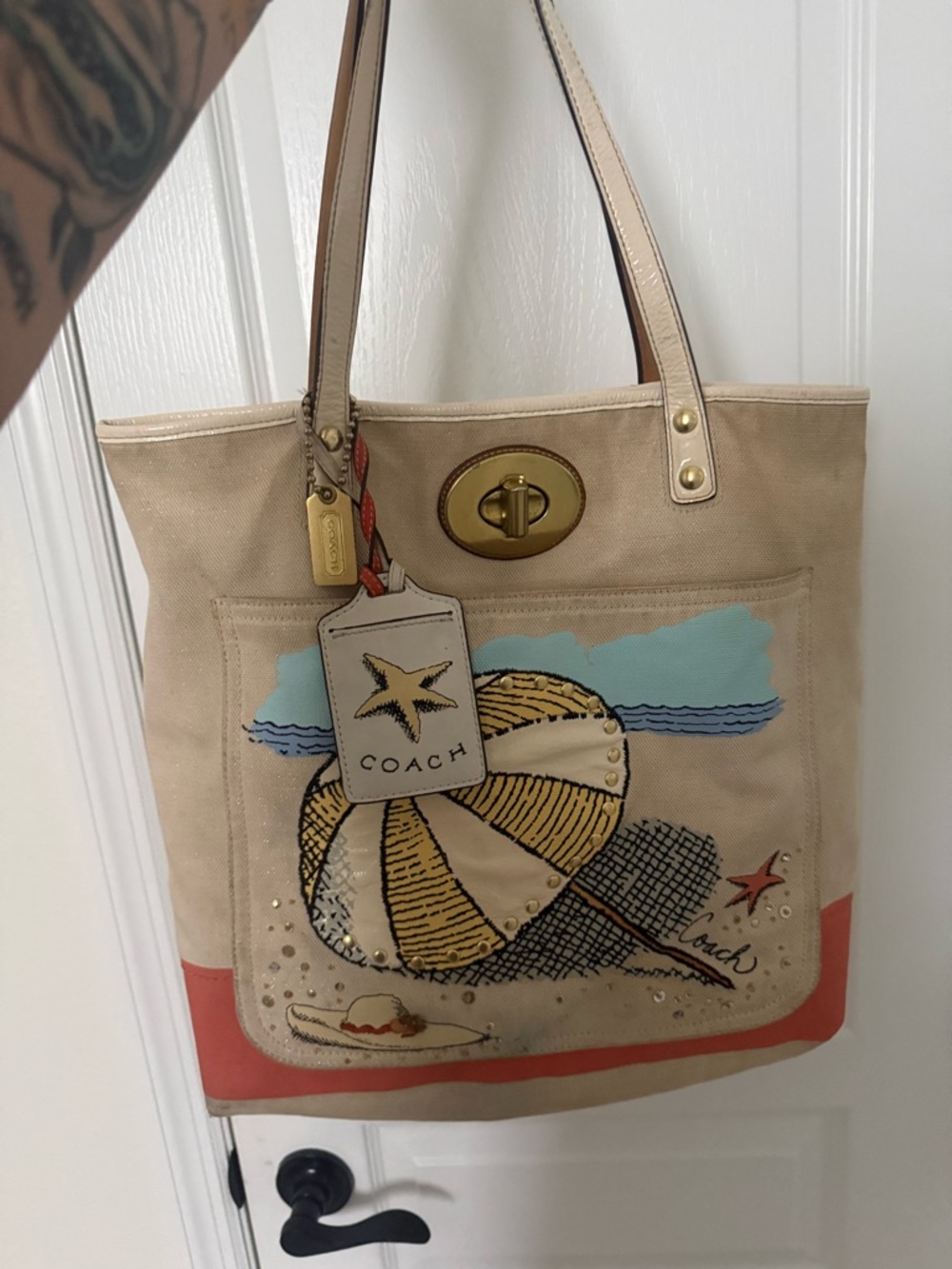 Authentic Vintage Limited Edition Chic Beach Coach Tote